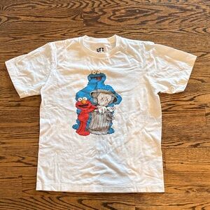Uniqlo x KAWS White T-Shirt with Blue and Red Characters